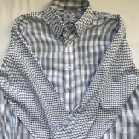 16.5 34/35 Brooks Brothers Regent Fit Checkered Dress Shirt - Picture 3 of 4